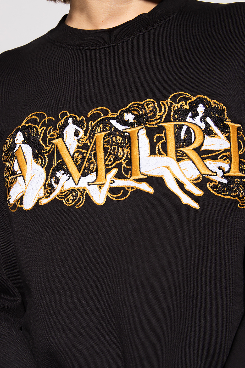 SchaferandweinerShops LA - Black Embroidered sweatshirt